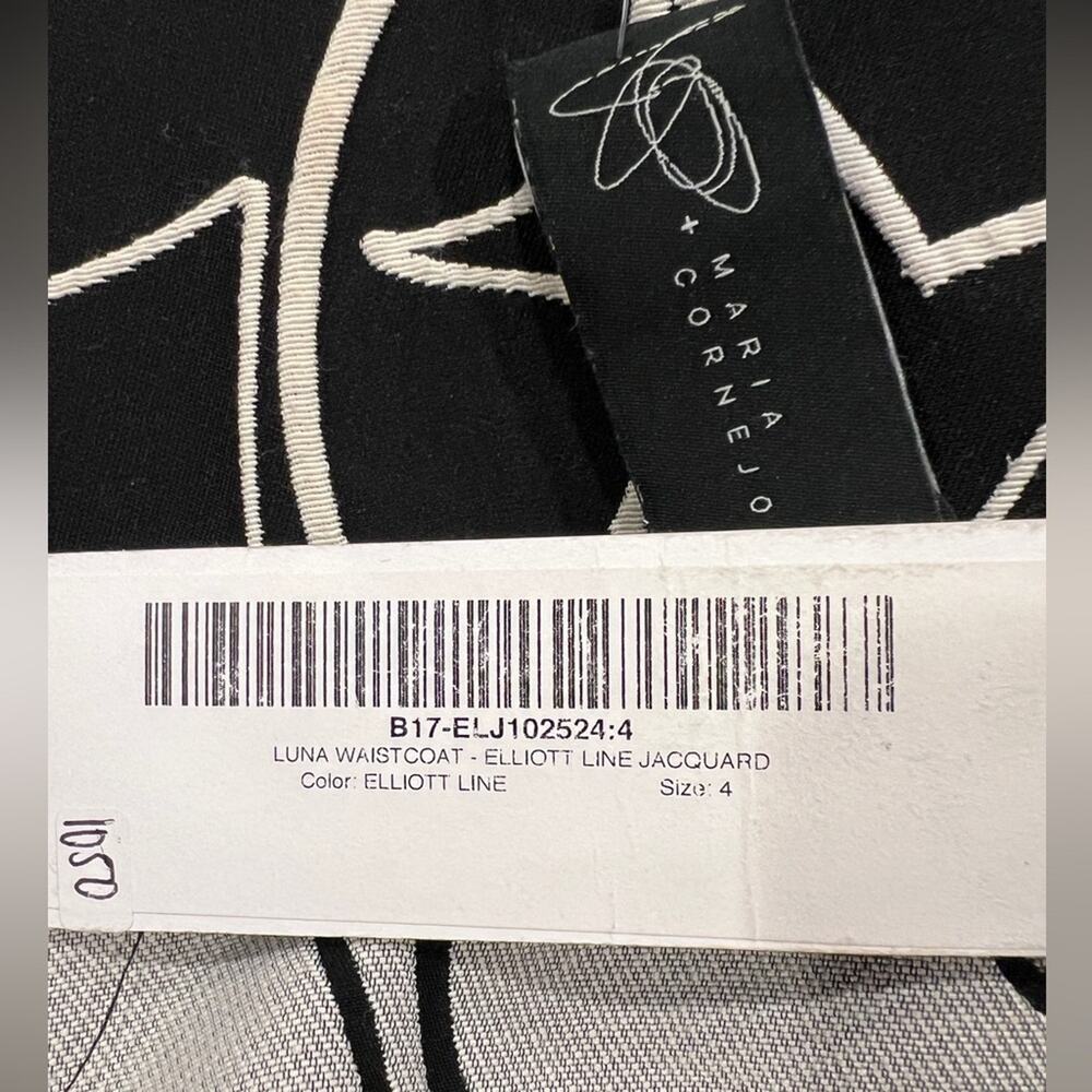 Zero + Maria Cornejo long vest in a black and white abstract print Size 4 NWT - Picture 9 of 9